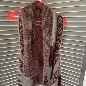 Aztec print sweater vest